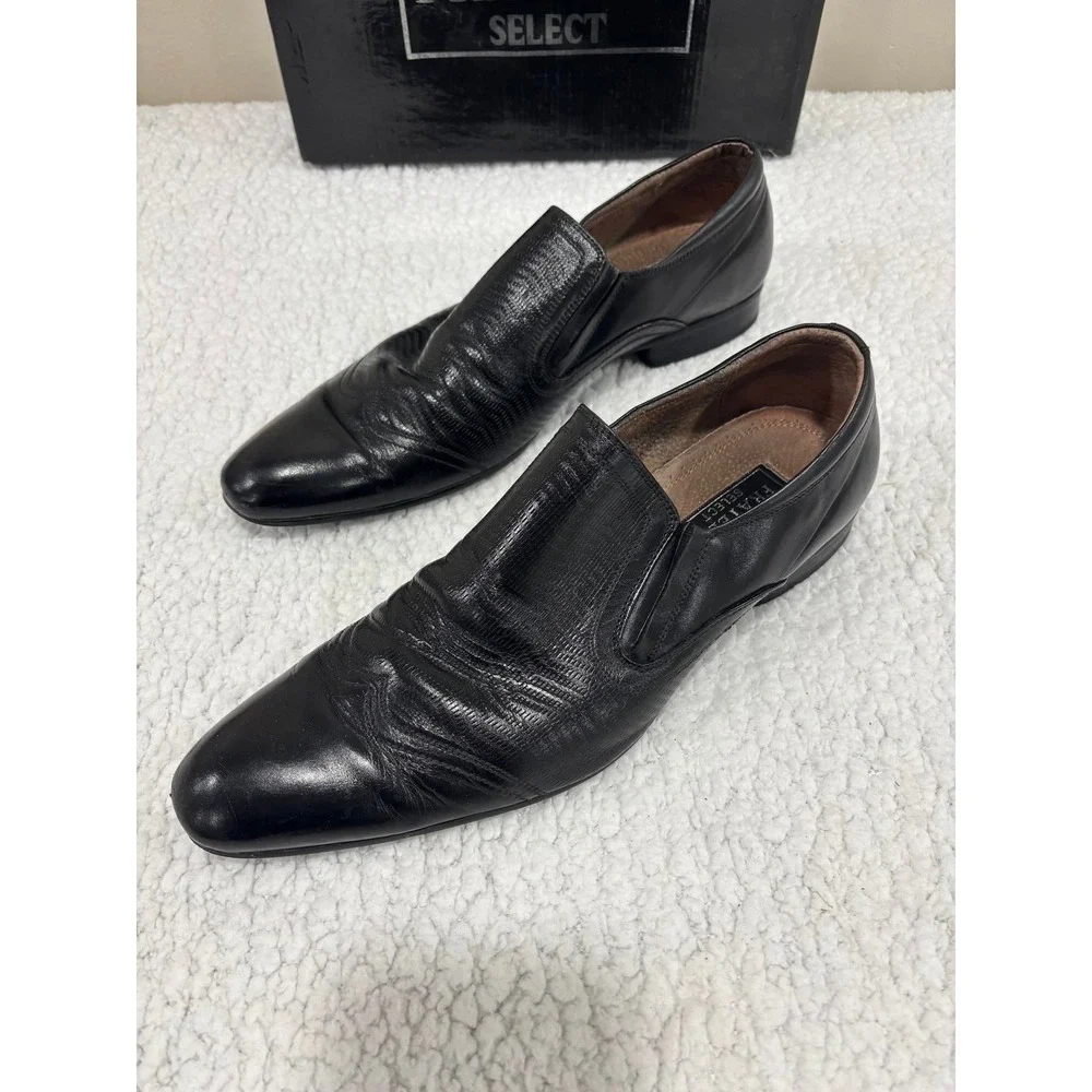 Fratelli Select 10 Black‎ Leather Mens Slip On Loafers Casual Vintage Shoes